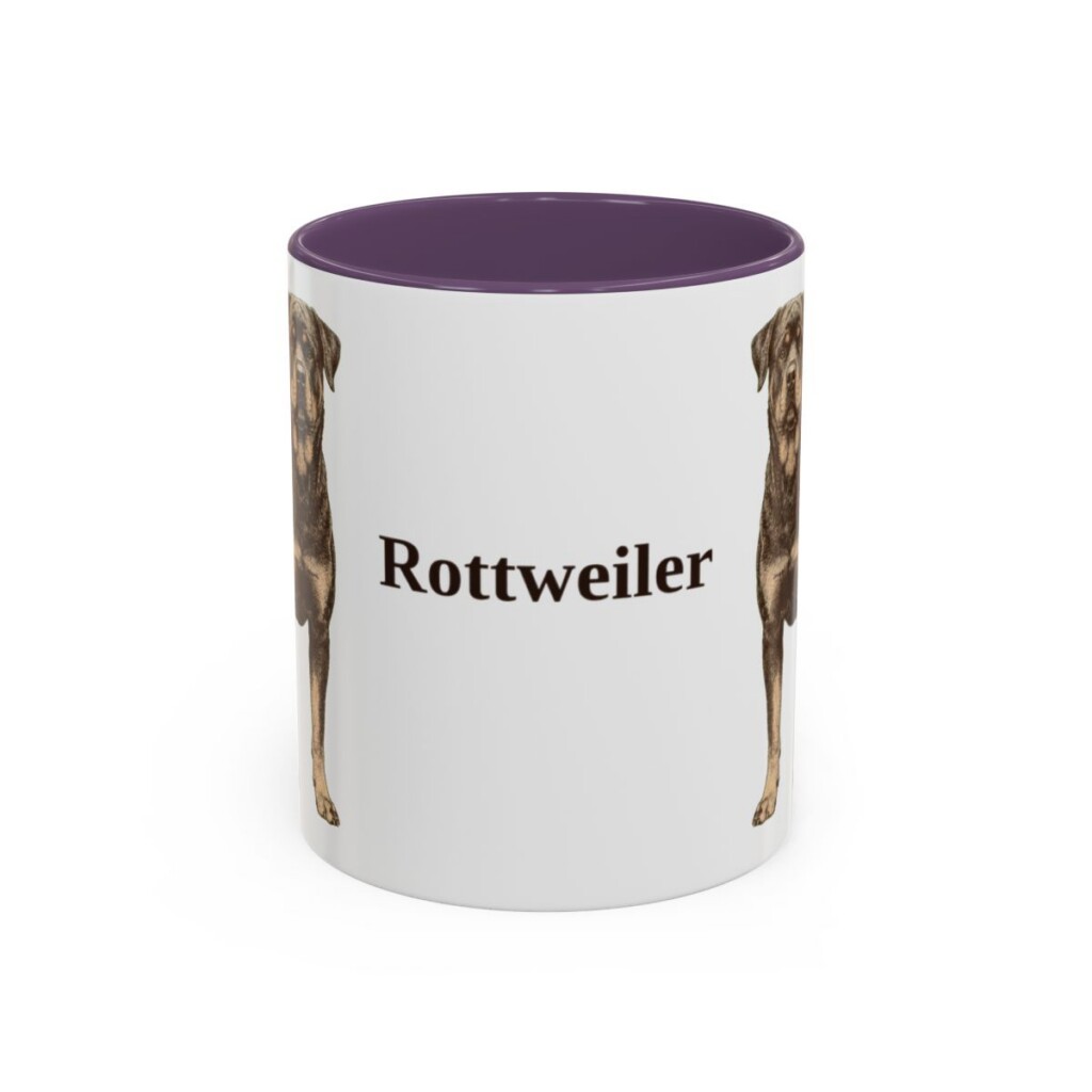 11oz Rottweiler Mug, Purple, front view