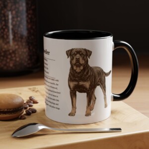 11oz Rottweiler Mug, Black, lifestyle photo