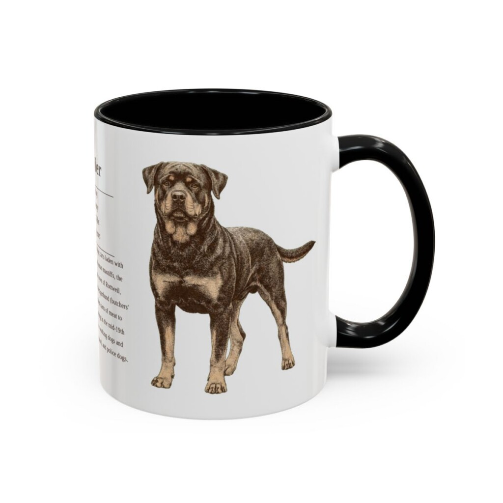11oz Rottweiler Mug, Black, right side view