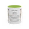 11oz Rottweiler Mug, Light Green, front view