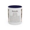 11oz Rottweiler Mug, Navy, front view