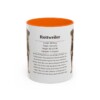 11oz Rottweiler Mug, Orange, front view
