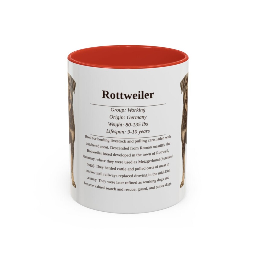 11oz Rottweiler Mug, Red, front view