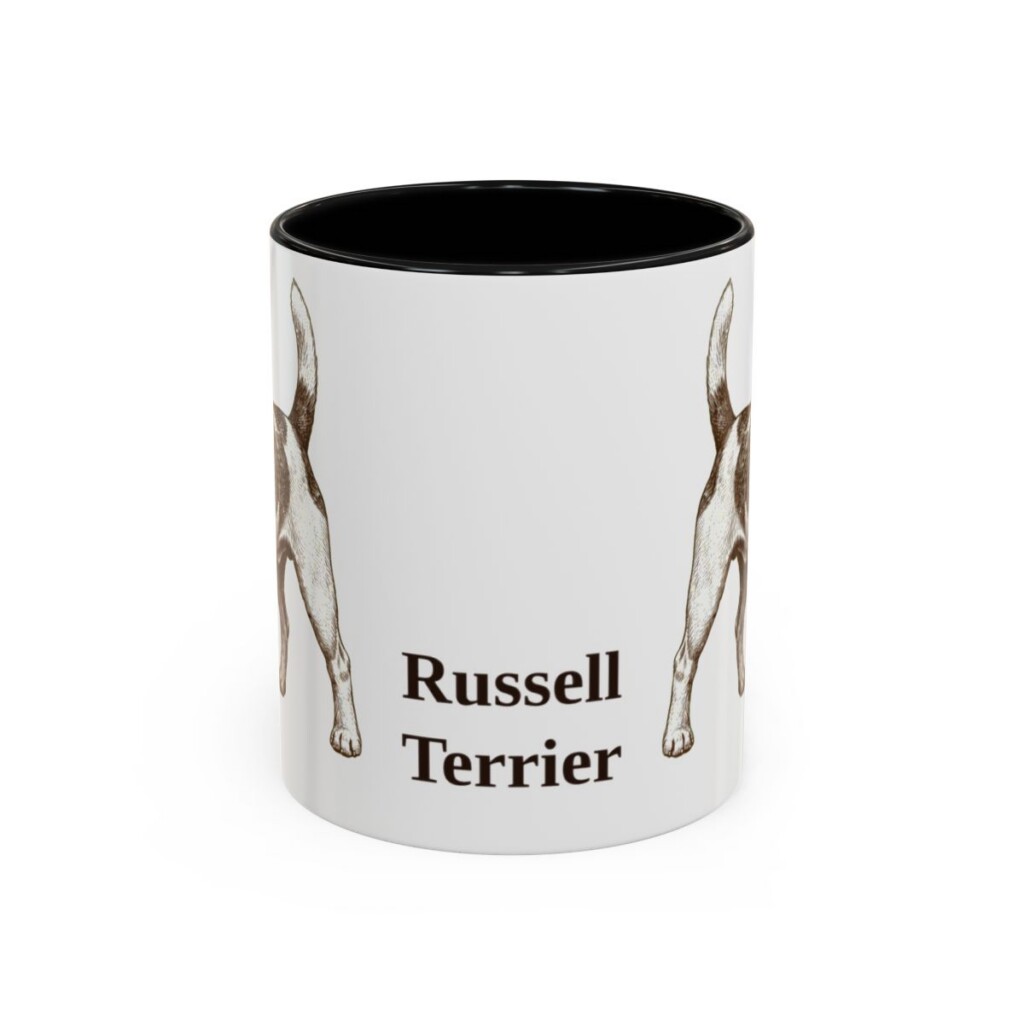 11oz Russell Terrier Mug, Black, front view