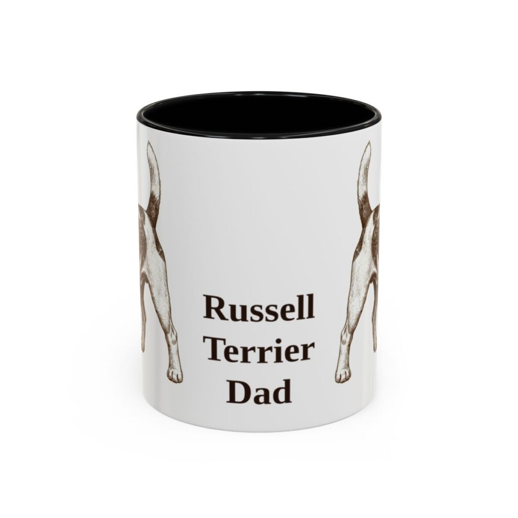 11oz Russell Terrier Dog Dad Mug, Black, front view
