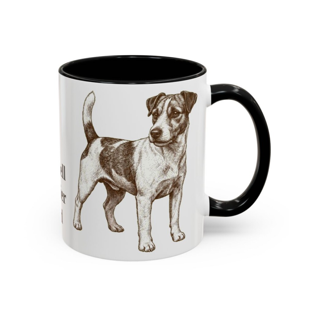 11oz Russell Terrier Dog Dad Mug, Black, right side view