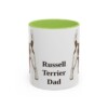11oz Russell Terrier Dog Dad Mug, Light Green, front view