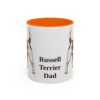 11oz Russell Terrier Dog Dad Mug, Orange, front view