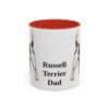 11oz Russell Terrier Dog Dad Mug, Red, front view