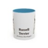 11oz Russell Terrier Latin Mug, Light Blue, front view