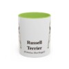 11oz Russell Terrier Latin Mug, Light Green, front view