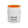 11oz Russell Terrier Latin Mug, Orange, front view