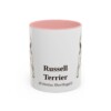 11oz Russell Terrier Latin Mug, Pink, front view
