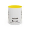 11oz Russell Terrier Latin Mug, Yellow, front view