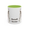 11oz Russell Terrier Mug, Light Green, front view