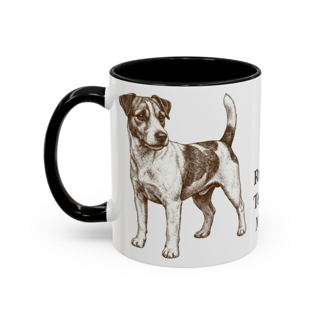 11oz Russell Terrier Dog Mom Mug, Black, left side view