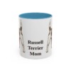 11oz Russell Terrier Dog Mom Mug, Light Blue, front view