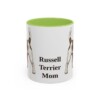 11oz Russell Terrier Dog Mom Mug, Light Green, front view