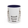 11oz Russell Terrier Dog Mom Mug, Navy, front view
