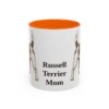 11oz Russell Terrier Dog Mom Mug, Orange, front view