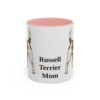 11oz Russell Terrier Dog Mom Mug, Pink, front view