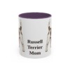 11oz Russell Terrier Dog Mom Mug, Purple, front view