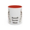 11oz Russell Terrier Dog Mom Mug, Red, front view