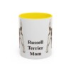 11oz Russell Terrier Dog Mom Mug, Yellow, front view