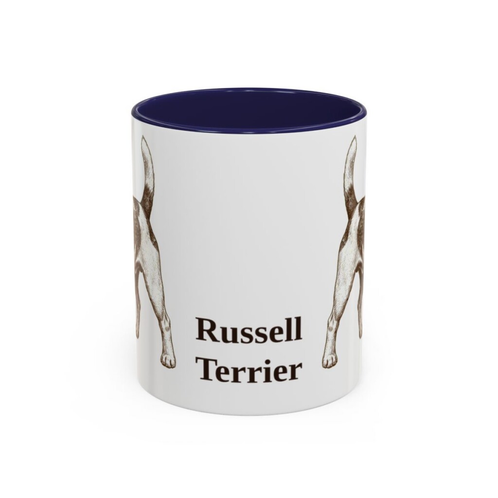 11oz Russell Terrier Mug, Navy, front view