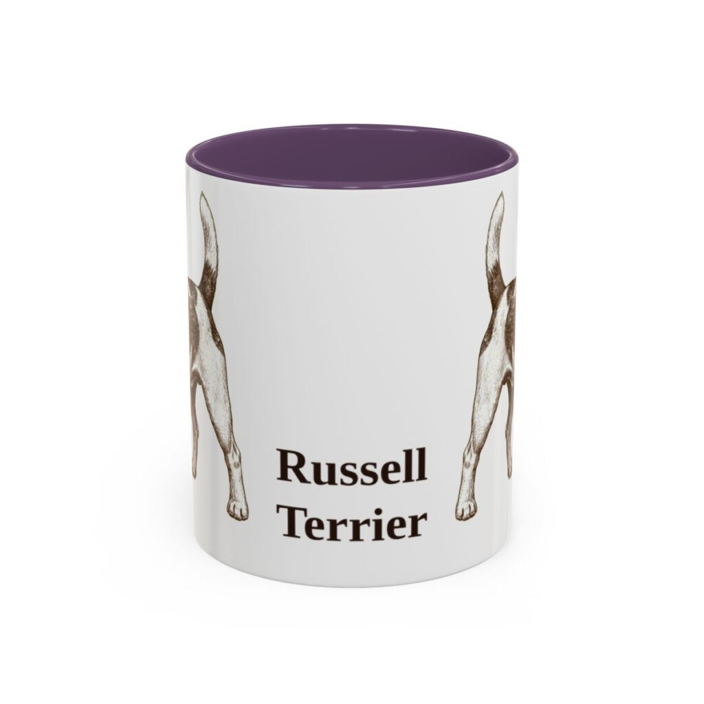 11oz Russell Terrier Mug, Purple, front view