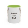 11oz Russian Toy Dog Dad Mug, Light Green, front view
