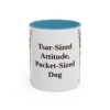 11oz Funny Russian Toy Mug, Light Blue, front view