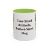 11oz Funny Russian Toy Mug, Light Green, front view