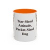 11oz Funny Russian Toy Mug, Orange, front view