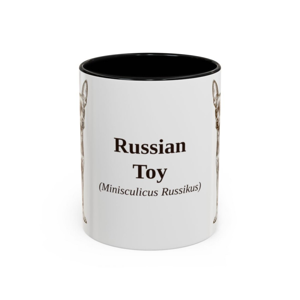 11oz Russian Toy Latin Mug, Black, front view