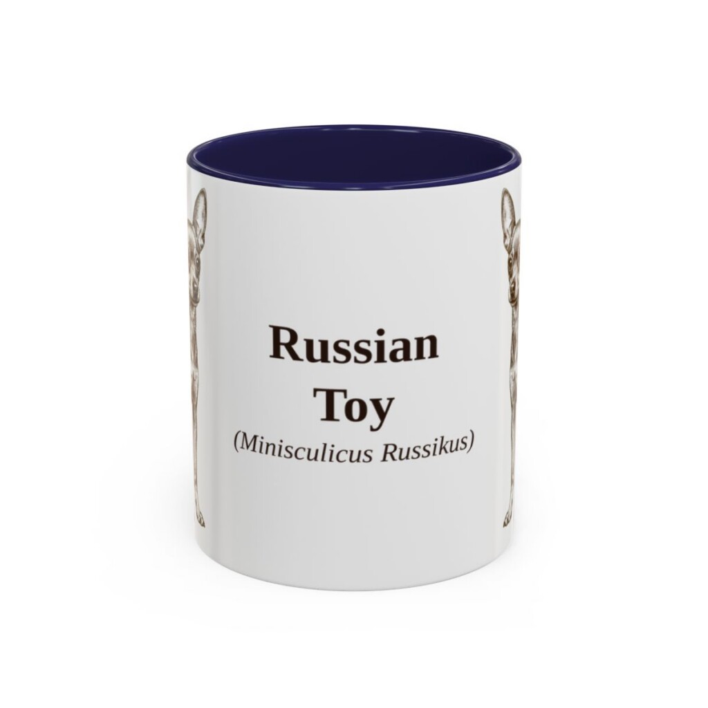 11oz Russian Toy Latin Mug, Navy, front view
