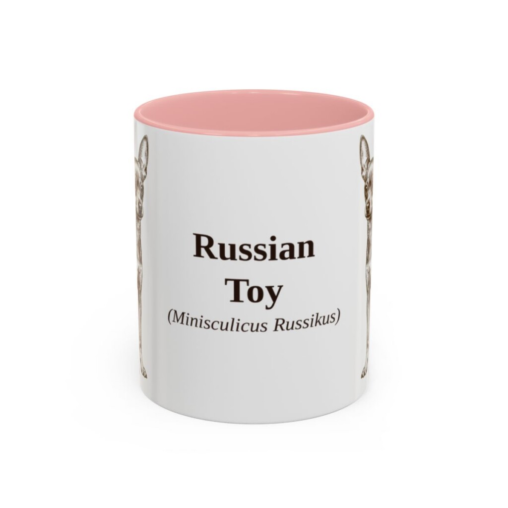 11oz Russian Toy Latin Mug, Pink, front view