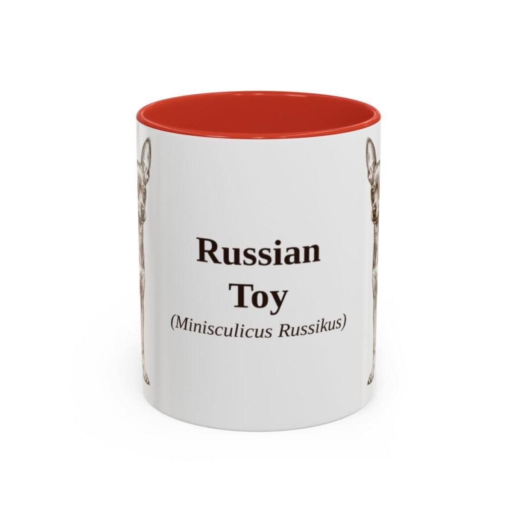 11oz Russian Toy Latin Mug, Red, front view