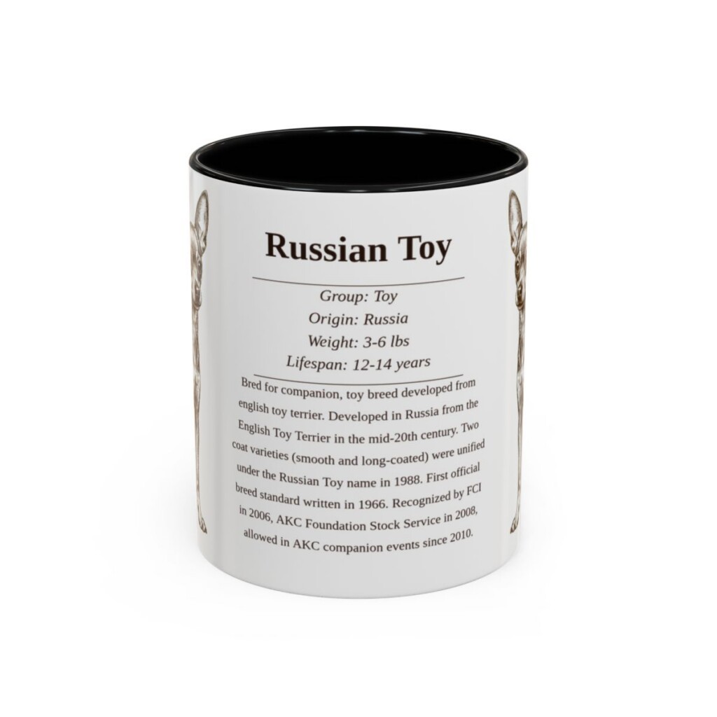 11oz Russian Toy Mug, Black, front view