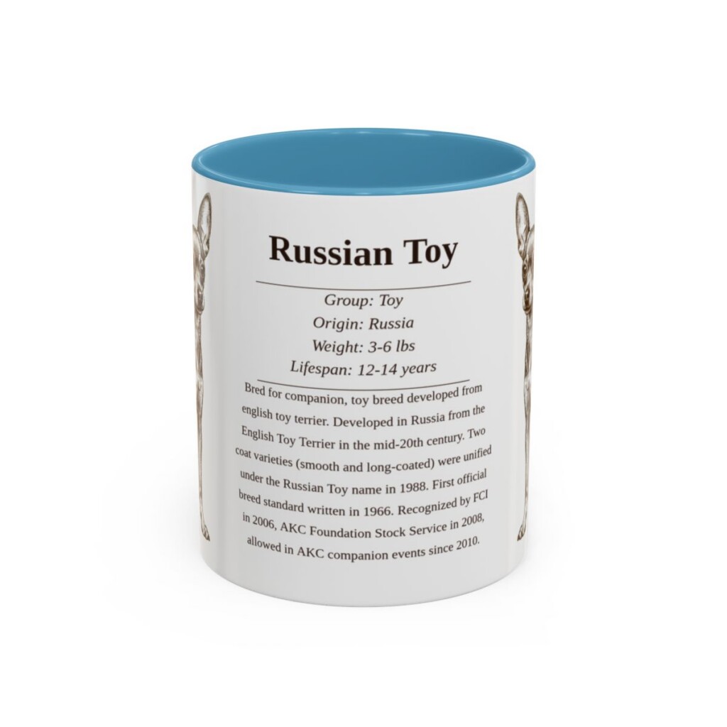 11oz Russian Toy Mug, Light Blue, front view