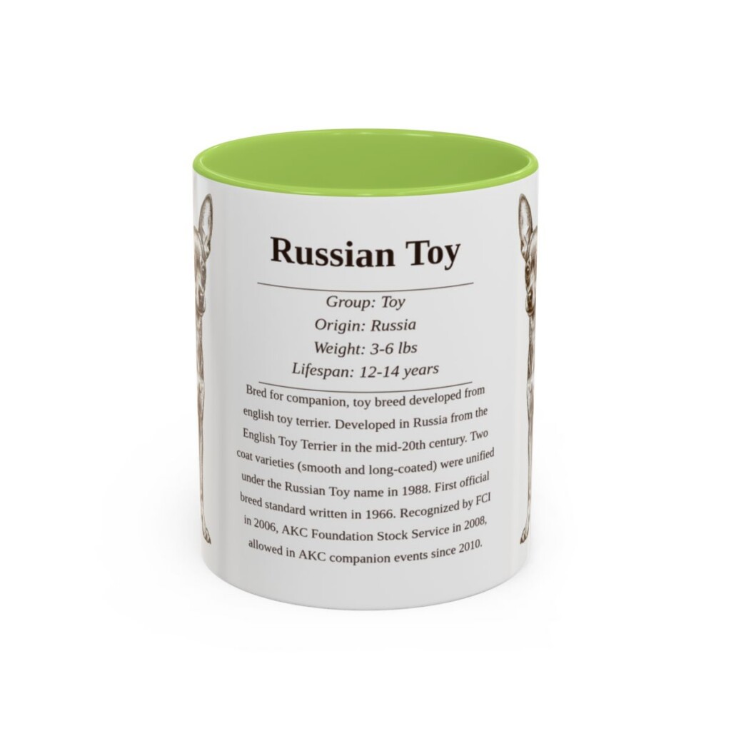 11oz Russian Toy Mug, Light Green, front view