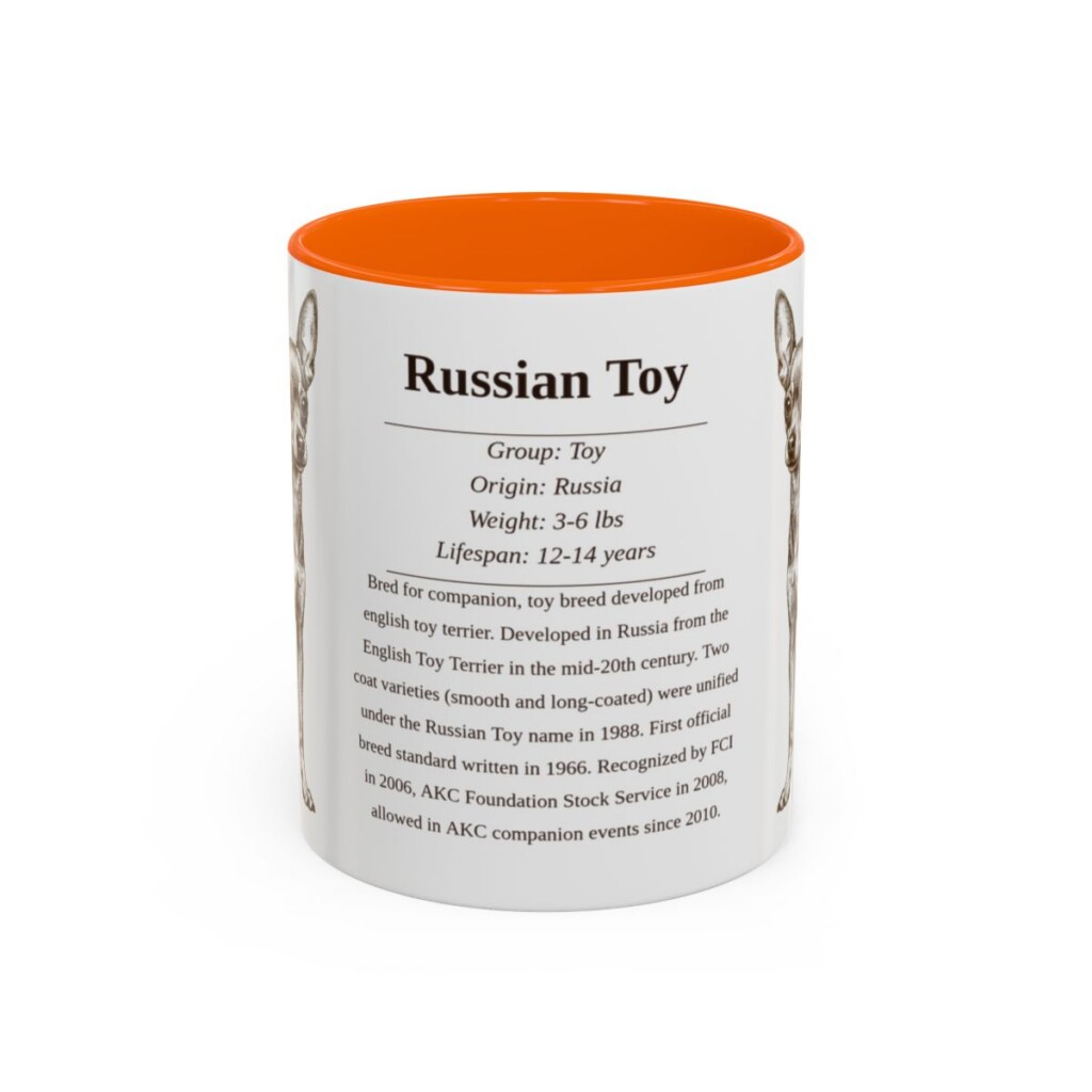 11oz Russian Toy Mug, Orange, front view