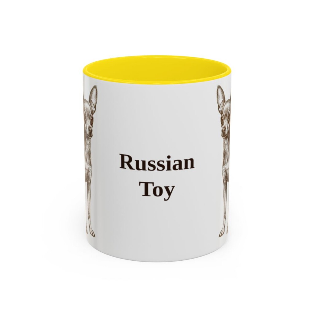 11oz Russian Toy Mug, Yellow, front view