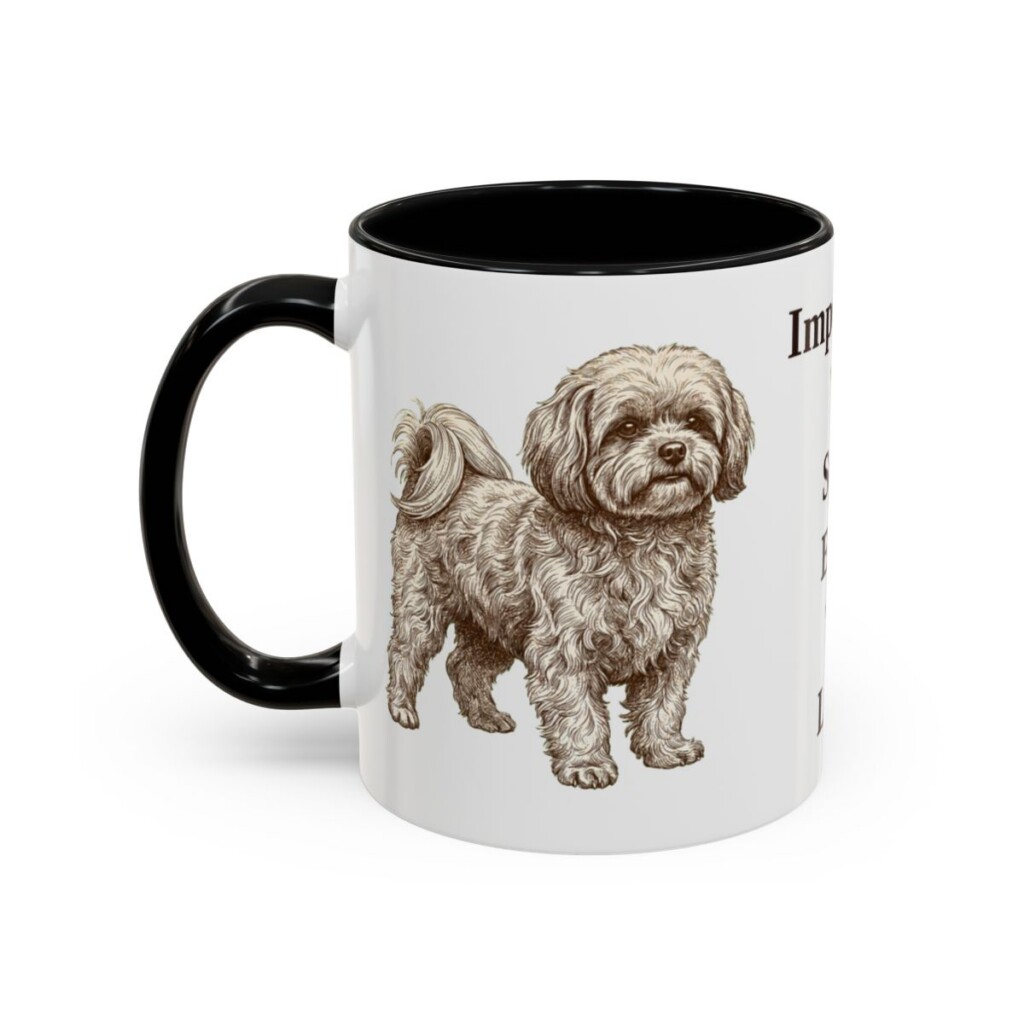 11oz Funny Russian Tsvetnaya Bolonka Mug, Black, left side view