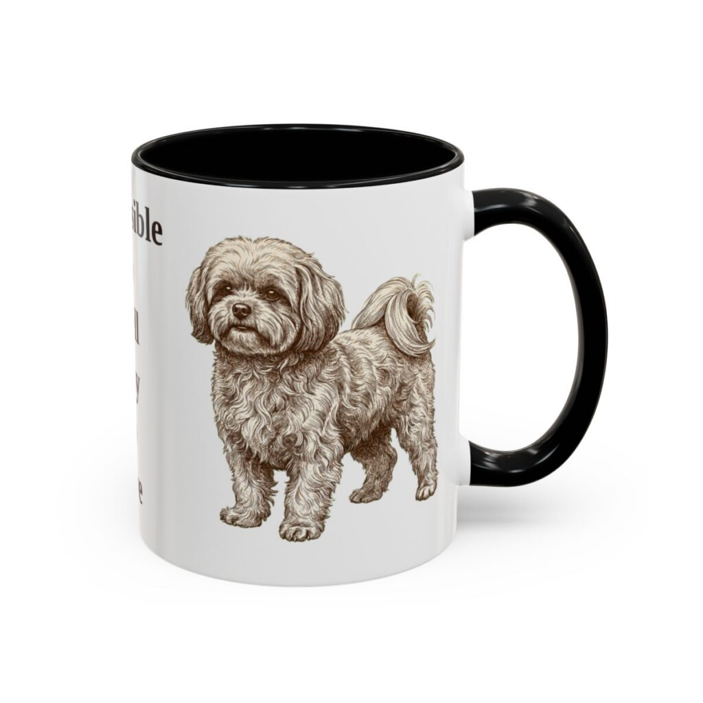 11oz Funny Russian Tsvetnaya Bolonka Mug, Black, right side view