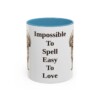 11oz Funny Russian Tsvetnaya Bolonka Mug, Light Blue, front view