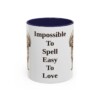 11oz Funny Russian Tsvetnaya Bolonka Mug, Navy, front view