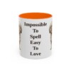 11oz Funny Russian Tsvetnaya Bolonka Mug, Orange, front view