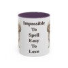 11oz Funny Russian Tsvetnaya Bolonka Mug, Purple, front view