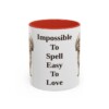 11oz Funny Russian Tsvetnaya Bolonka Mug, Red, front view